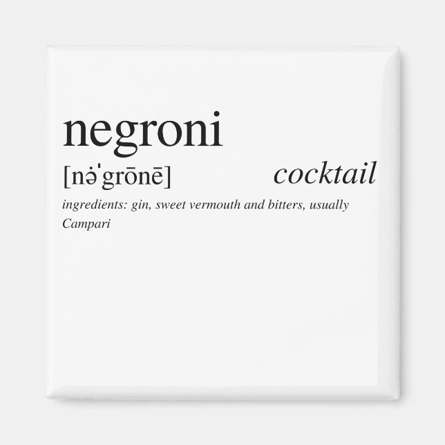 Imán El Negroni - el cóctel favorito de Italia (Frente)