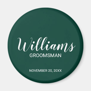 Imán El nombre de Groomsman personalizado con escritura