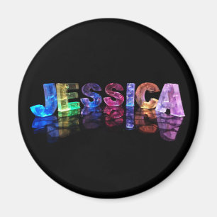Imán El nombre de Jessica en las luces 3D (Fotografía)