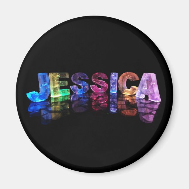 Imán El nombre de Jessica en las luces 3D (Fotografía) (Frente)