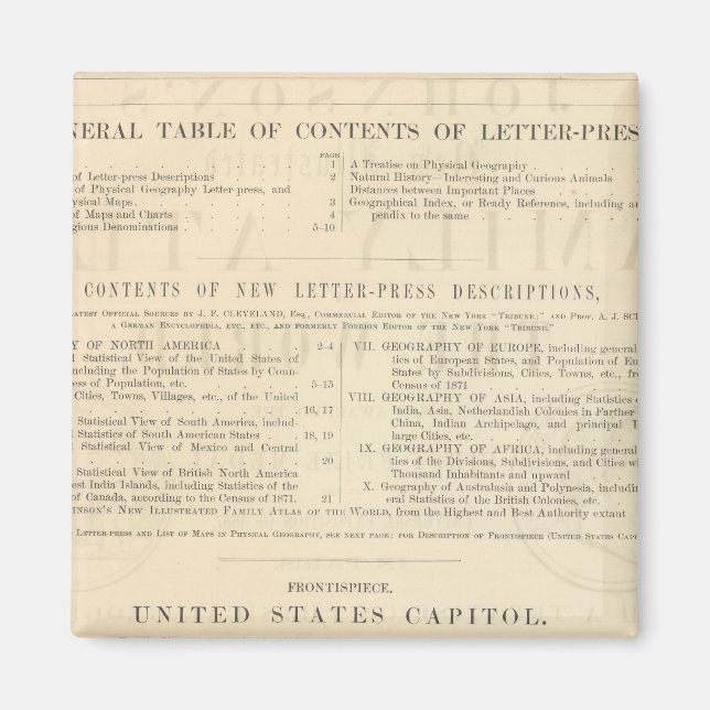 Imán El nuevo Atlas Ilustrado de Verso Johnson (Frente)