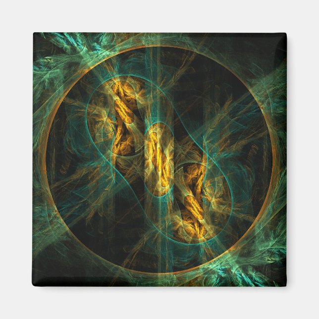 Imán El ojo de la jungla Abstract Art Square Magnet (Frente)