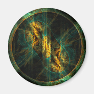 Imán El ojo de la jungla Abstract Art Square Magnet