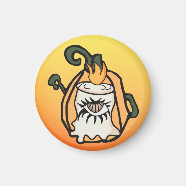 Imán El ojo espeluznante de la calabaza de una madera r (Frente)