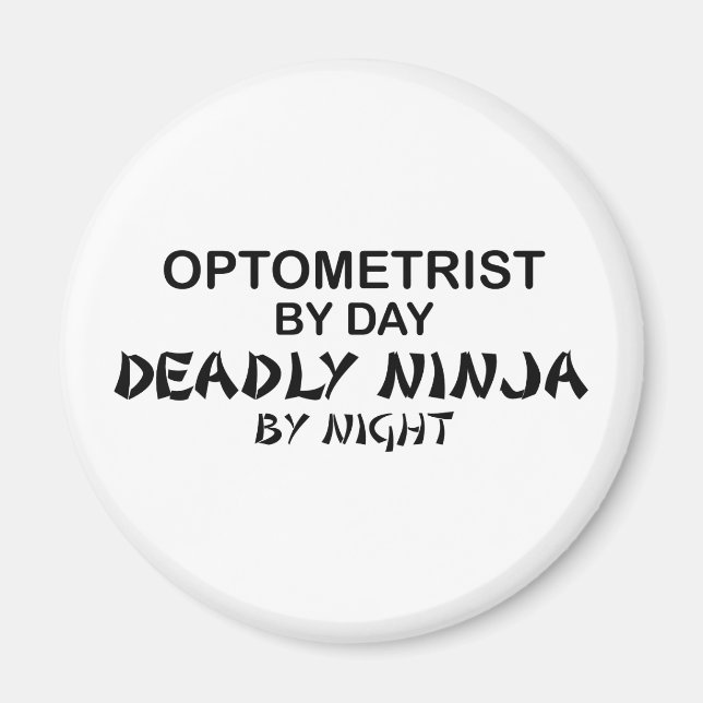 Imán El Optometrista Ninja por la noche (Frente)