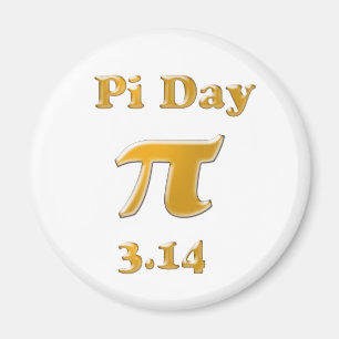 Imán El oro del Día del Pi en blanco