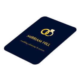 Imán El oro suena a planificador de bodas azul oscuro