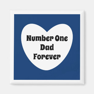 Imán El padre número uno cortó el corazón blanco azul d