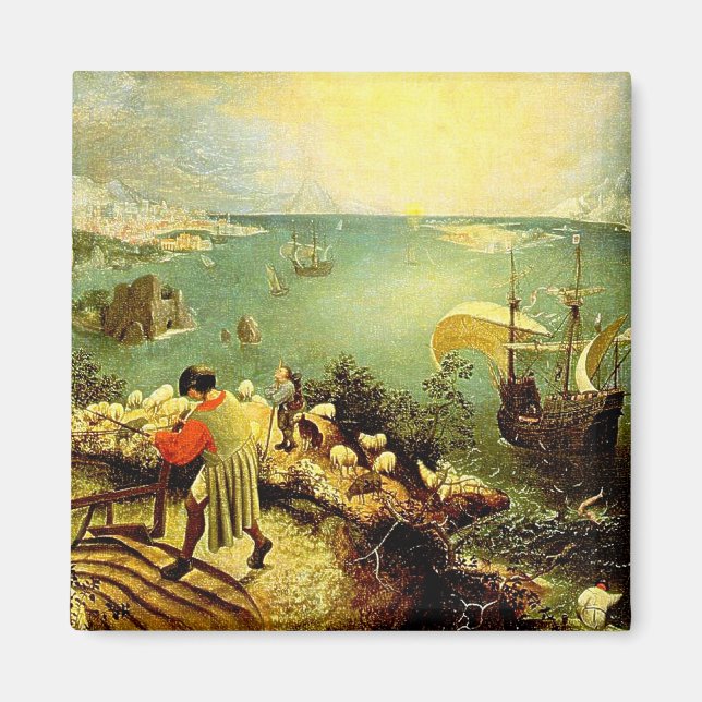 Imán El paisaje de Bruegel con la caída de Icarus - 155 (Frente)