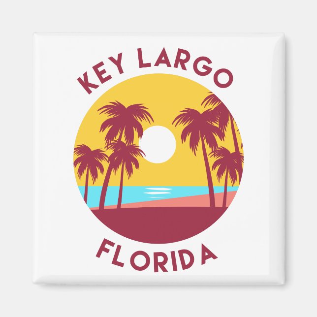 Imán El paisaje de la playa de Key Largo, Florida (Frente)