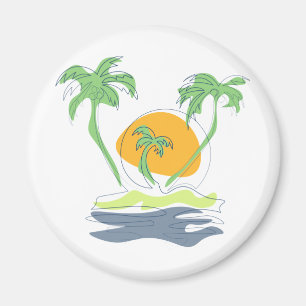 Imán El paisaje de las playas de las islas tropicales. 