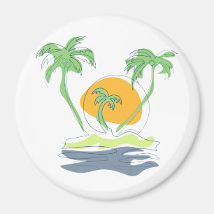 Imán El paisaje de las playas de las islas tropicales. 