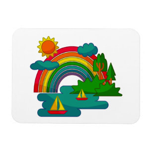 Imán El paisaje de los viajes en barco bajo las nubes d