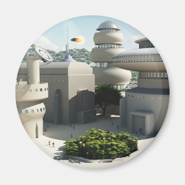 Imán El paisaje futurista de ciencia ficción (Frente)