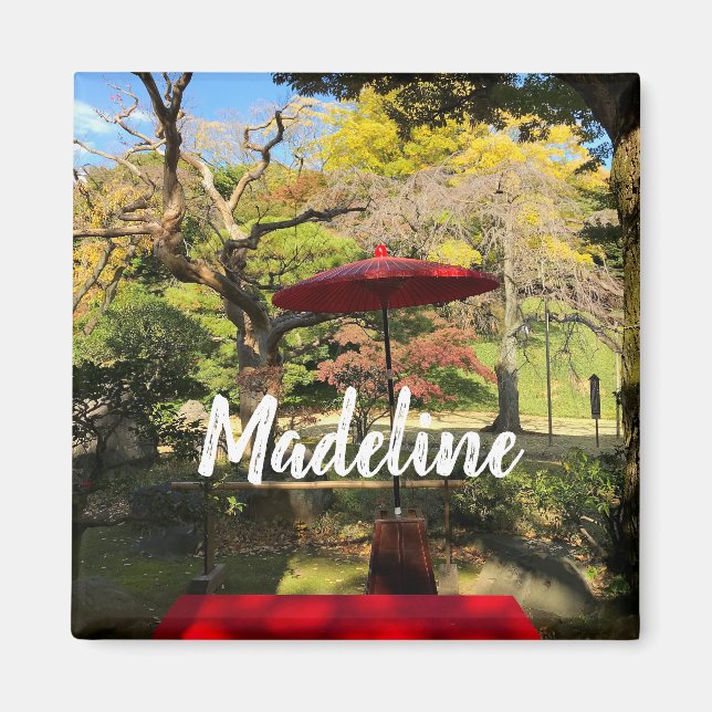 Imán El paisaje otoñal en el jardín japonés (Frente)