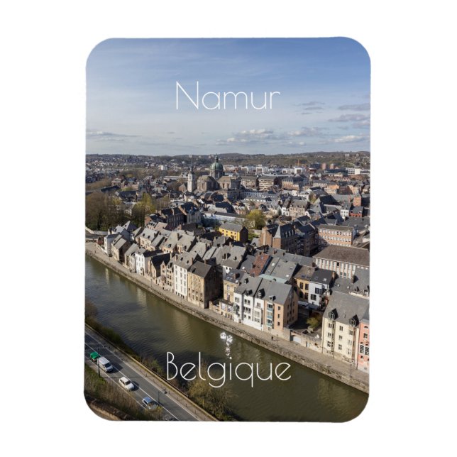 Imán El paisaje urbano de primavera (Namur), Bélgica (Vertical)