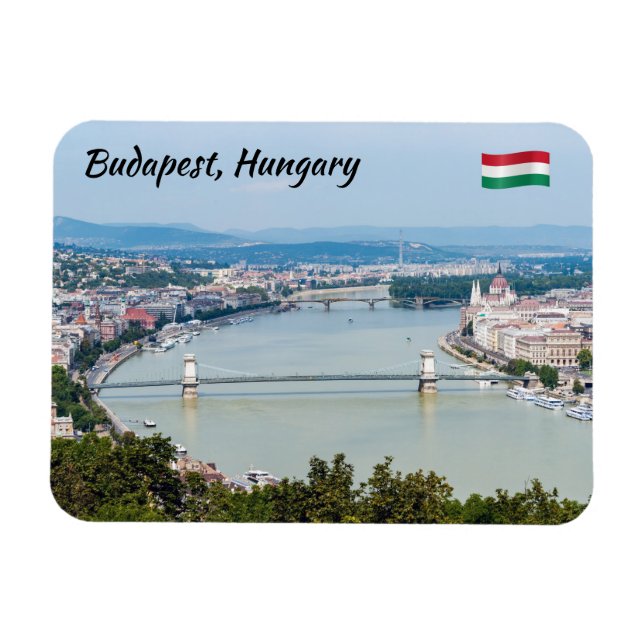 Imán El paisaje urbano del Danubio en Budapest - Hungrí (Horizontal)