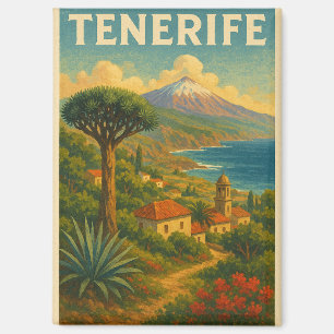 Imán El paisaje vintage de Tenerife en las Islas Canari