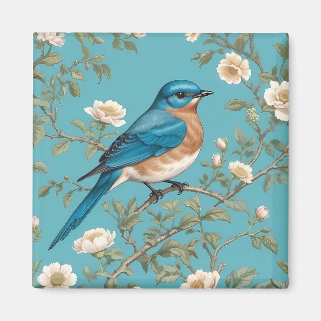 Imán El pájaro azul William Morris inspiró a Turquois (Frente)