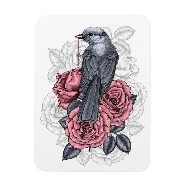 Imán El pájaro con la llave plateada (Vertical)