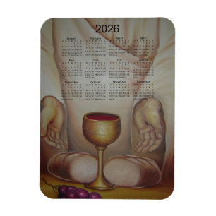 Imán El Pan de Vida: Sagrada Eucaristía Calendario 2026