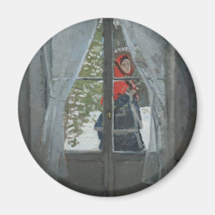 Imán El pañuelo rojo, retrato de señora Monet (1873)