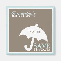 El paraguas Baby Shower Save the Date Magnets