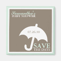 El paraguas Baby Shower Save the Date Magnets
