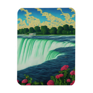 Imán El paraíso de la naturaleza: flores y cascada