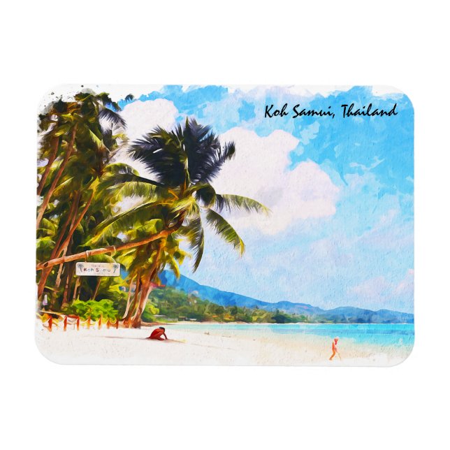 Imán El paraíso de la playa tropical Koh Samui tailandi (Horizontal)
