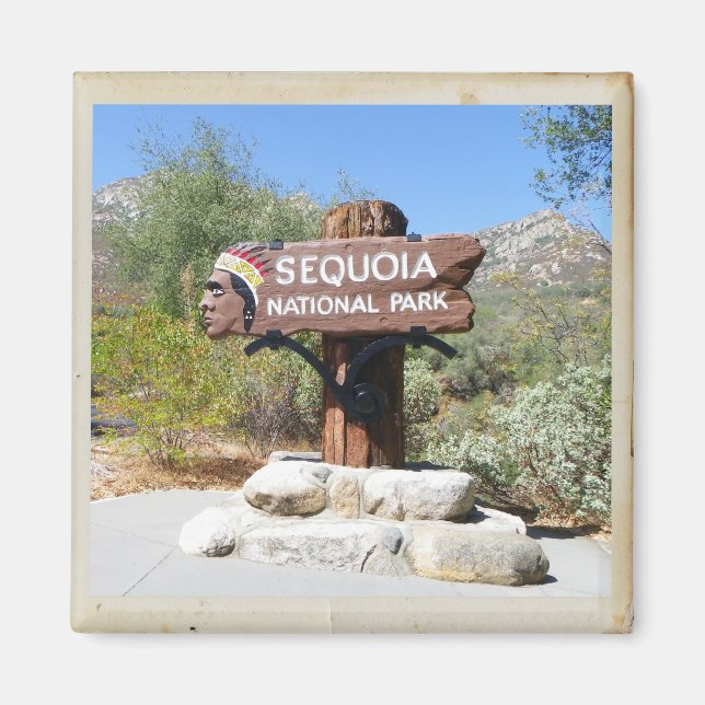 Imán ¡El Parque Nacional Sequoia Magnet! (Frente)