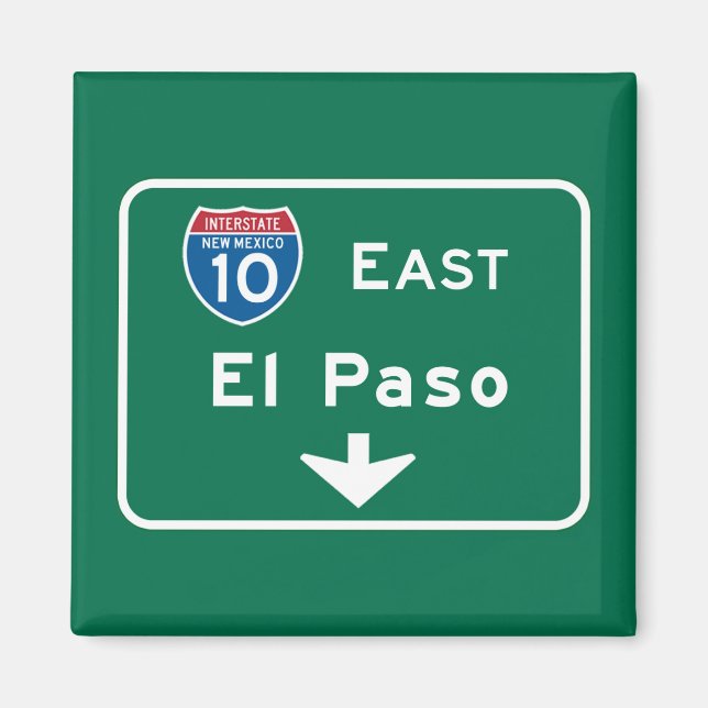 Imán El Paso, Rótulo de Carretera TX (Frente)