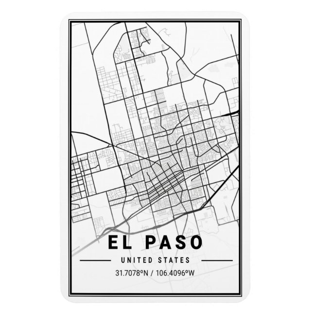 Imán El Paso Texas USA City Travel City Map (Vertical)