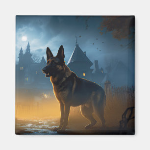 Imán El pastor alemán Halloween Scary