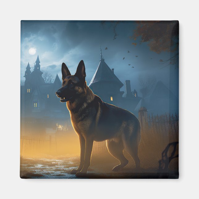 Imán El pastor alemán Halloween Scary (Frente)