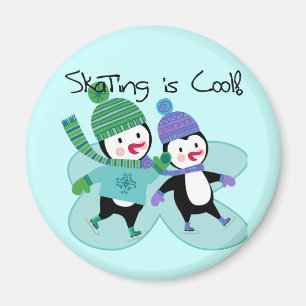 Imán El patinaje de los pingüinos es fresco