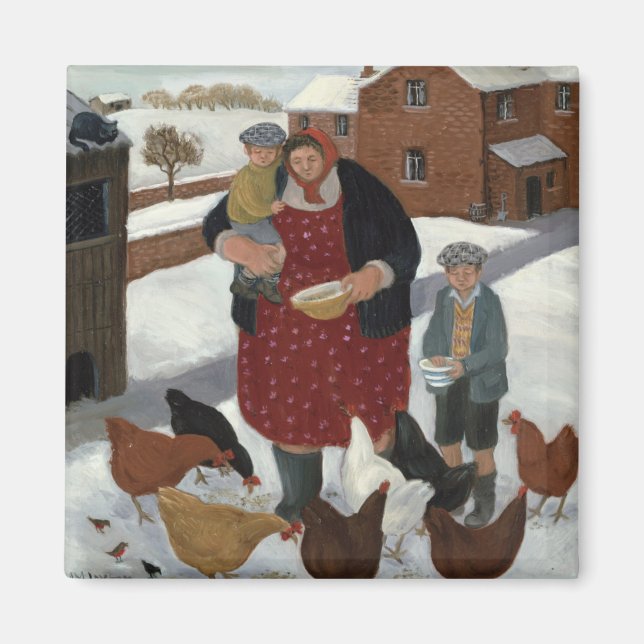 Imán El patio trasero en invierno (Frente)