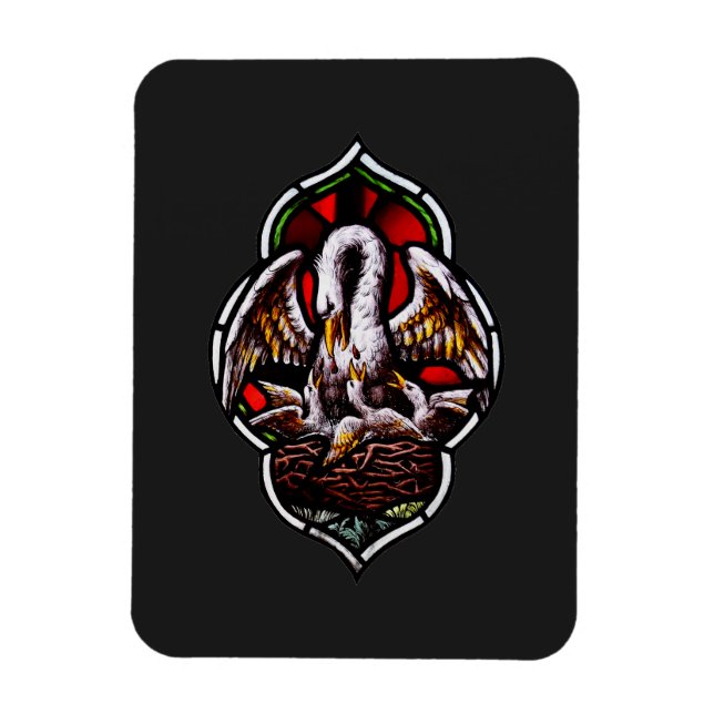 Imán El pelícano como símbolo cristiano (Vertical)