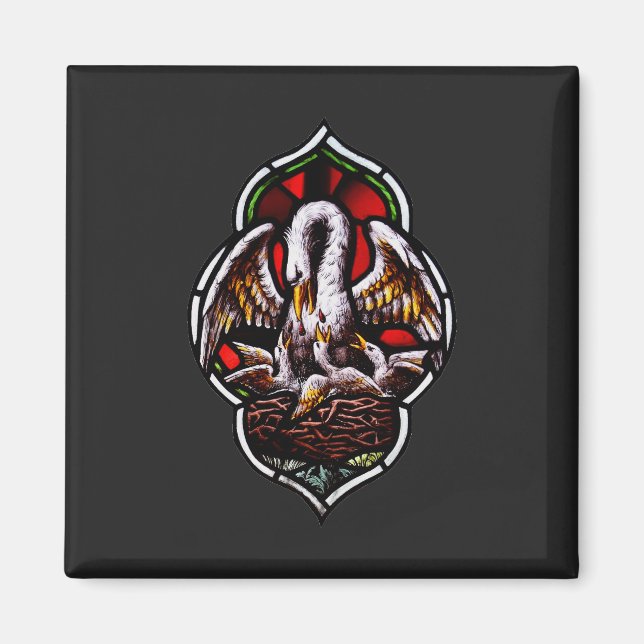 Imán El pelícano como símbolo cristiano (Frente)