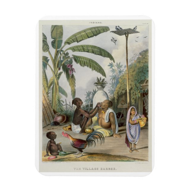 Imán El peluquero de la aldea, plato 6 de los "indios", (Vertical)
