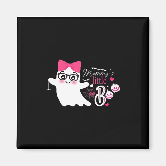 Imán El pequeño Boo de mamá en Halloween  (Frente)