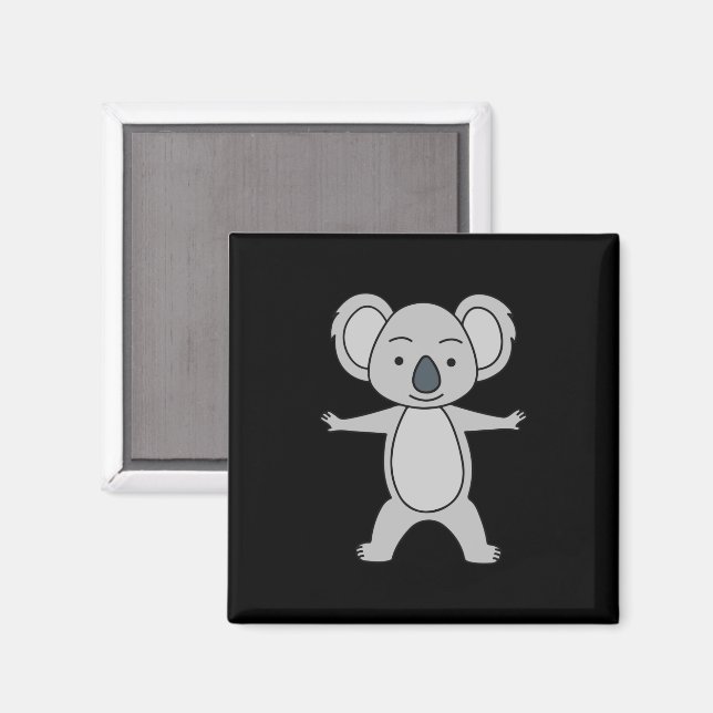 Imán El Pequeño Koala Con Una Sonrisa De Pie (Anverso/Reverso)