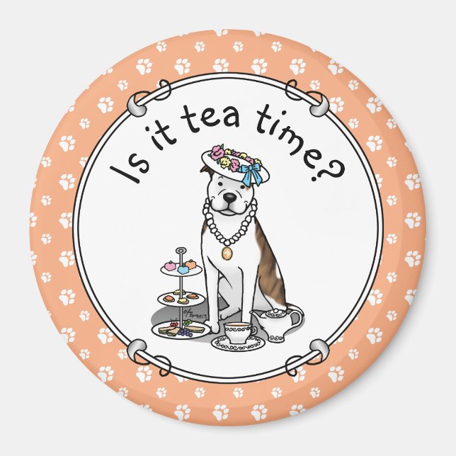 Imán El perro del Fiesta del té Pit Bull (lt romano le  (Frente)