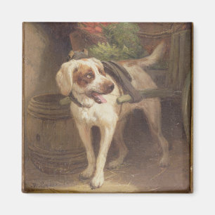 Imán El perro del tendero (aceite en el panel)
