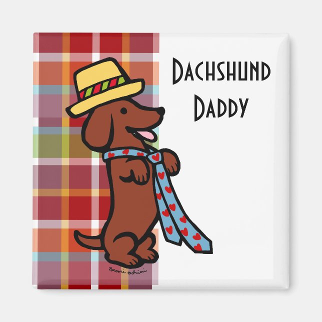 Imán El Personalizado de Dachshund de papá (Frente)