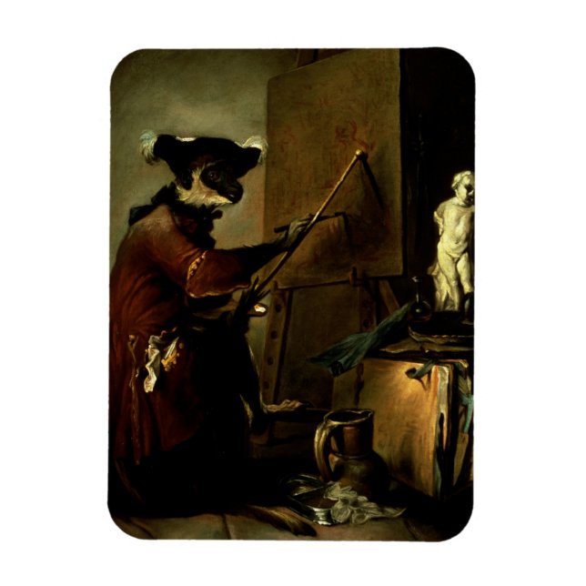 Imán El pintor de monos, 1740 (aceite sobre lienzo) (Vertical)