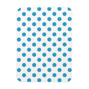 Imán El Polka azul de pavo real (Peacock Blue Polka Dot