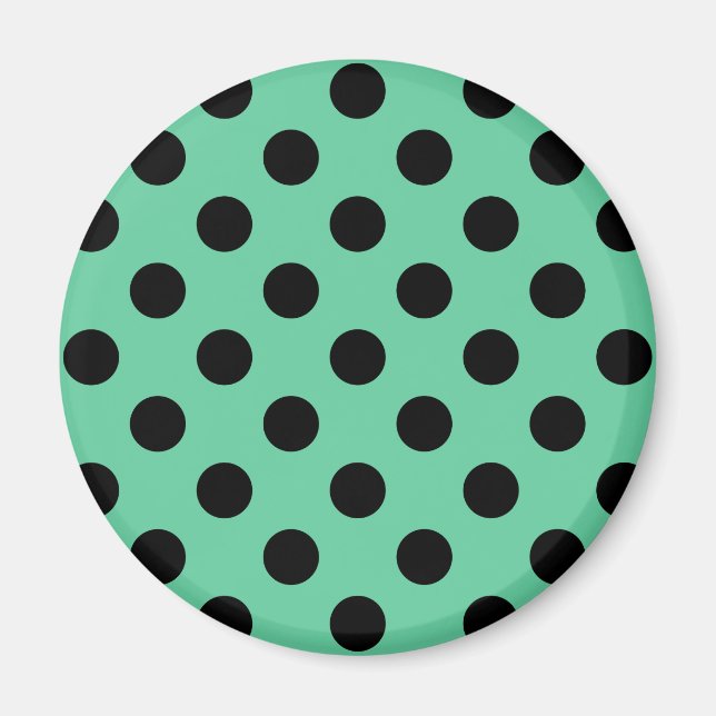 Imán El polka negro se pone verde a la menta (Frente)