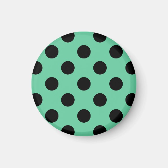 Imán El polka negro se pone verde a la menta (Frente)