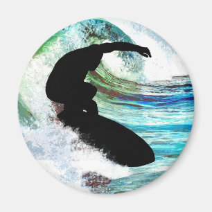 Imán El practicar surf en onda que se encrespa